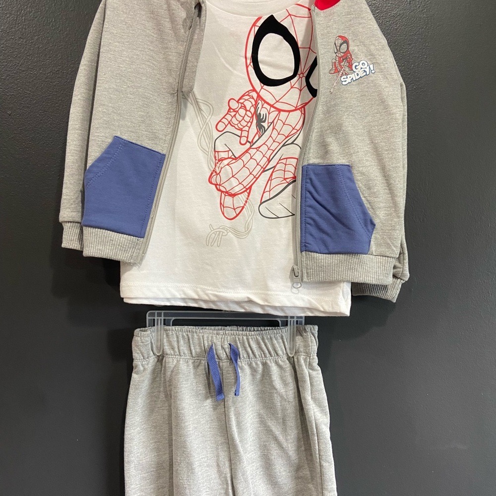 Marvel Spidey and Friends Red and Gray Kids 3 Piece Outfit